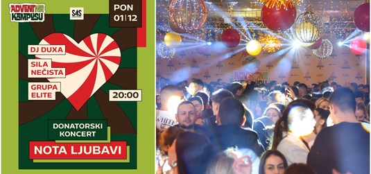 Nota ljubavi zvuči najjače: večeras svi na Advent na Kampusu!